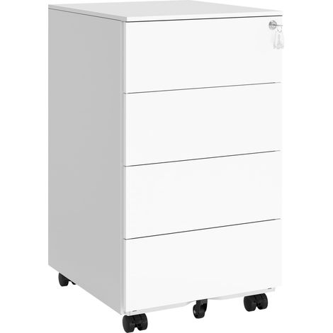 Caisson de Bureau, Métallique, Verrouillable, 4 Tiroirs (1/5)