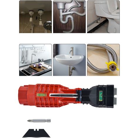18-in-1 Multifunktions-Schraubenschlüsselsatz aus Aluminiumlegierung und technischem Kunststoff, Klempnerwerkzeug für Armaturen und Waschbecken, 18-teiliger Mehrzweck-Montageschlüssel (1/5)