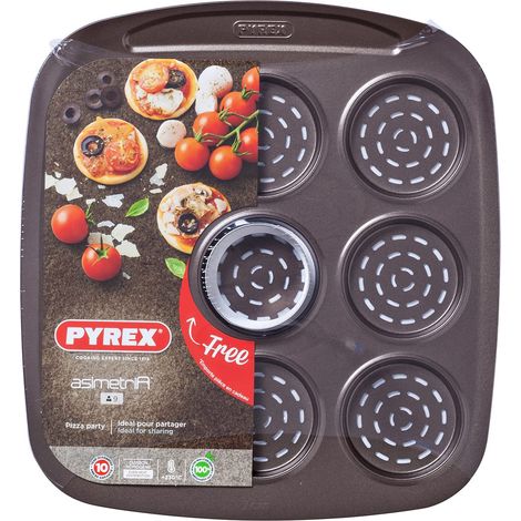 Pyrex asimetriA – Vassoio mini pizza, 9 cavità, colore: nero, Ø 6,50 cm (1/3)