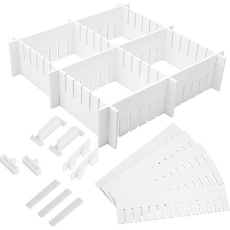 Divisori cassetti organizer modulare 34 pz 47x5 cm bianco (1/5)