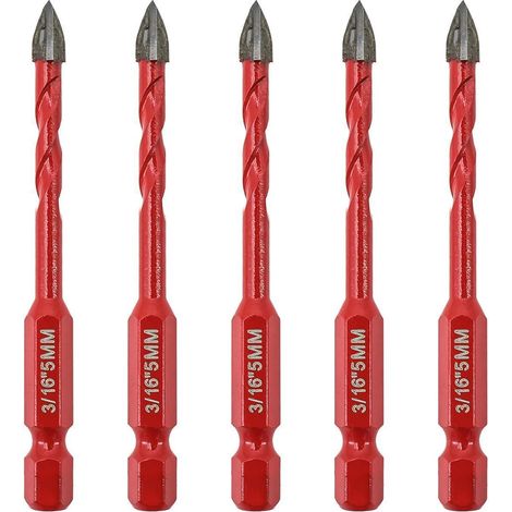 Fliesenbohrer 5mm Hartmetall 5er 5mm5 Schnellwechsel-Sechskantschaft (1/5)