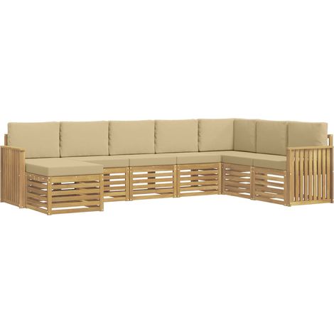 Ensemble de canapés d'extérieur 8 pcs Blanc et Beige vidaXL (1/5)