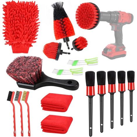 Kit de nettoyage professionnel de voiture 18 pièces avec brosses et accessoires de détail intérieur (1/5)
