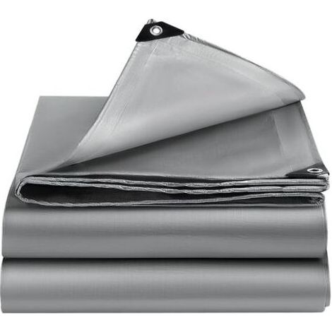 Wasserdichte Plane, Schutzplane aus Polyethylen, UV-beständige Plane für LKW, Pergolen, Gewächshäuser, Gärten, Pavillons, Camping, Möbel, Silber – 2 x 3 m (1/5)