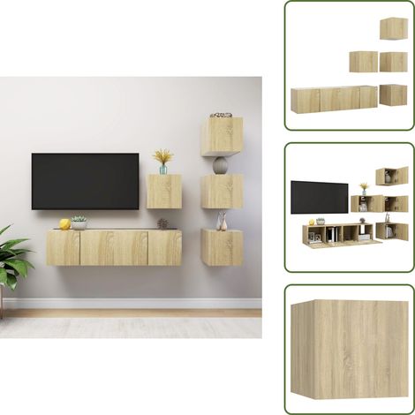 Muebles colgantes - vidaXL Juego de muebles de salón 6 piezas roble Sonoma - Muebles de madera