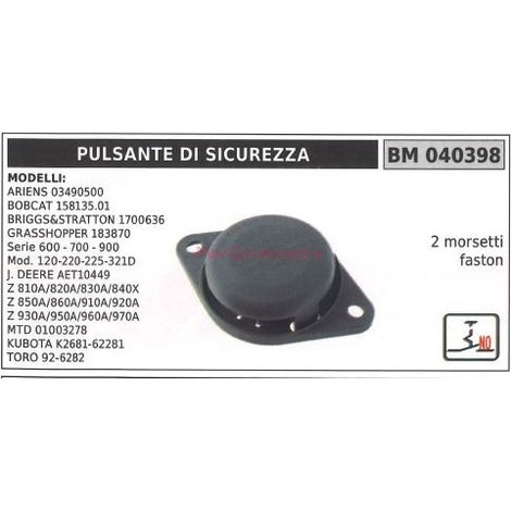 Interrupteur de sécurité modèles briggs&stratton ariens 03490500 BOBCAT 158135.01 040398
