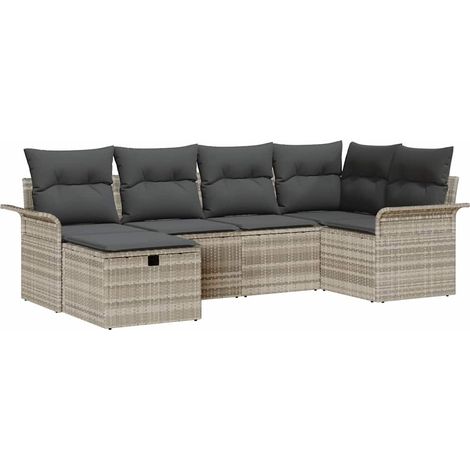 Maison Exclusive - Set Divano da Giardino con cuscino 6 pcs Poly Rattan