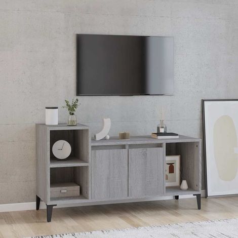 vidaXL TV Cabinet Grey Sonoma 100x35x55 cm Engineered Wood (1/5)