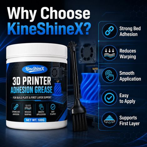 La pâte d'adhérence pour plateforme d'imprimante 3D KineShineX est une pâte de revêtement anti-déformation qui améliore l'adhérence à la plaque d'impression. (1/4)