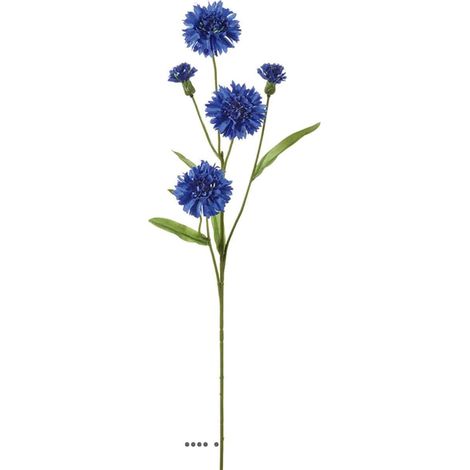 Bleuet artificiel en tige H 61 cm 5 têtes (1/3)