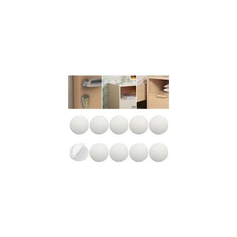 Protectores de pared ZVD, paquete de 12 unidades, protector de manija de puerta, tope amortiguador, parachoques, 40 mm de diámetro, papel tapiz, amortiguador, blanco - Crezuo