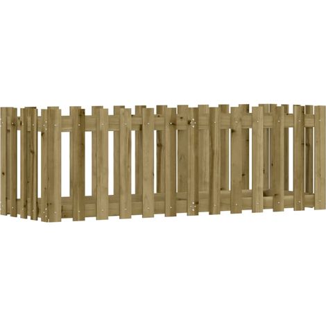 Jardinière bac lit surélevé plantes fleurs terrasse jardin de jardin design de clôture bois de pin imprégné marron