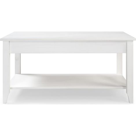 Table basse Table salon avec pieds coloris Blanc - Longueur 90 x Hauteur 45 x Profondeur 45 cm (1/5)