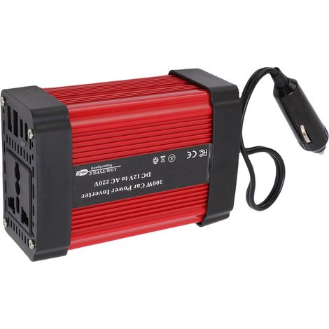 Onduleur de voiture 300W, convertisseur de puissance DC12V à AC220V, avec Interface de charge rapide PD 24W QC, pour Smartphones et tablettes (1/5)
