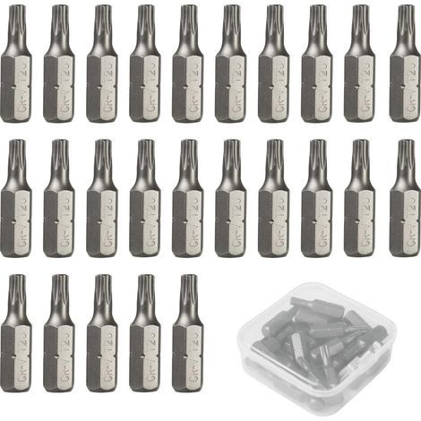 Set of 25 screwdriver bits, 25 x 25 mm – Screwdriver bits compatible with screwdrivers and drills, ideal for DIY, repairs and household tasks (T20) (1/5)