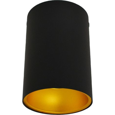 Support de Spot Saillie GU10 (sans ampoule) Cylindre Noir / Doré Miidex Lighting® (1/5)