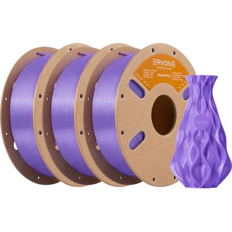 Filamento PLA, diametro 1,75 mm, materiale di alta qualità per stampa 3D, colore viola lavanda - 3 kg (1/2)