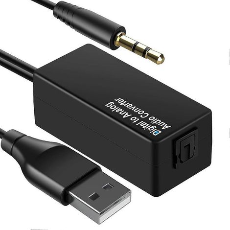 Convertisseur audio numérique-analogique 192 kHz, adaptateur de câble audio numérique optique Toslink vers jack analogique 3,5 mm (1/5)