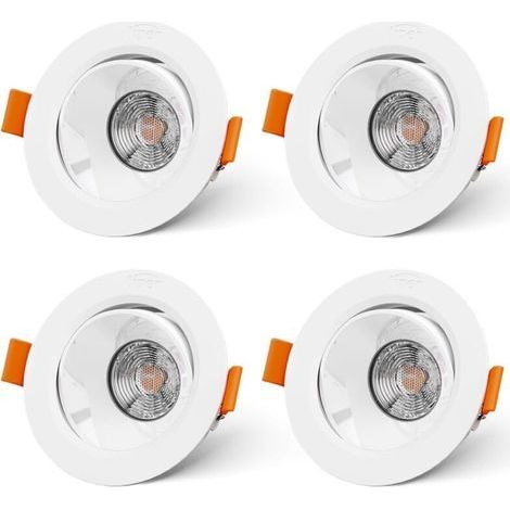 Ensemble de 4 Spot Led Encastrable extra Plat 7W Spots de Bains Salle Led Encastré Blanc Neutre 4000K 700LM pour Encastrable Plafond Cuisine éclairage Encastré Salon Couloir (1/4)