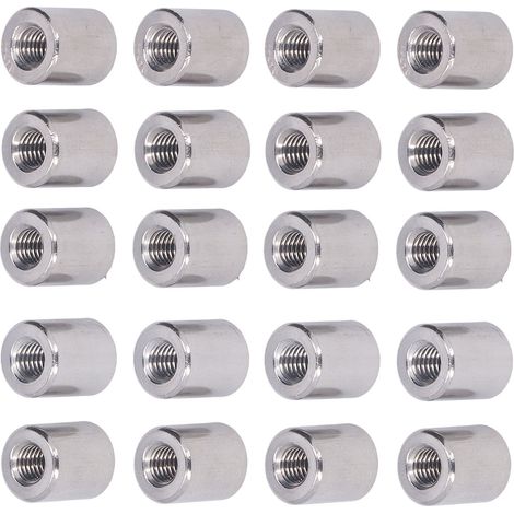 20 Pièces Rondelles de Liaison Cylindriques en Acier Inoxydable 304 M6 Filetage Femelle pour Assemblages (1/5)