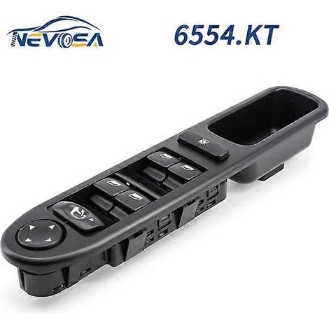 6554.KT Pour Peugeot 307 (2007-2010) - Commande principale de lève-vitre électrique avant gauche (bouton de console) 6554KT (1/5)