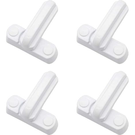 Bloqueur De Fenêtre - Aluminium - Pour Fenêtres Battantes Et Portes Intérieures Extérieures - Lot De 4 (1/5)