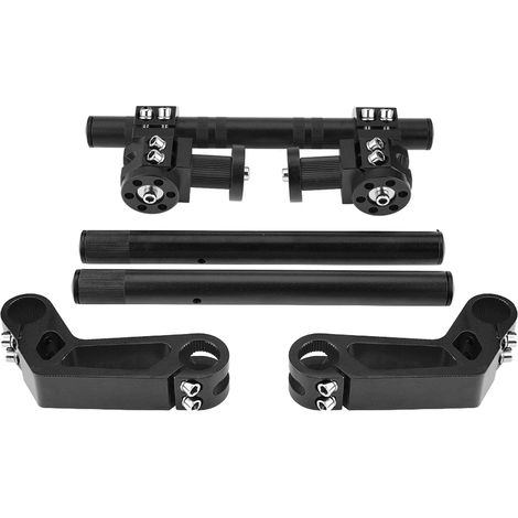 Guidon réglable CNC 7/8" 22mm pour moto cross 125cc, système de direction en alliage noir (1/5)