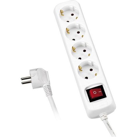 MULTIPRISE AVEC INTERRUPTEUR 4 PRISES AVEC CÂBLE 3X1,5 1,4 MÈTRES ALYCO