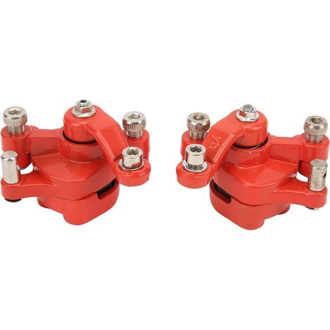 Étrier de Frein à Disque Remplacement de L'étrier de Frein Avant et Arrière 2PCS Étrier de Frein Rouge Étrier de Frein de Voiture de Sport Pour 47cc 49cc 2temps Pocket Bike Mini Dirt Bike