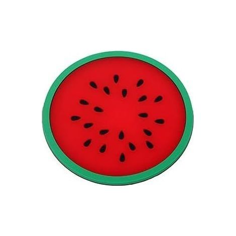 Sous-verres en silicone pour boissons, napperon en silicone, porte-gobelet en forme de fruit, napperon résistant à la chaleur pour tasse (pastèque) 5pcs (1/4)