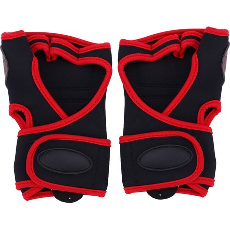 1 Paire de Gants d'Entraînement Fitness Antidérapants à Demi-Doigts pour la Musculation (Rouge, Taille L) (1/5)