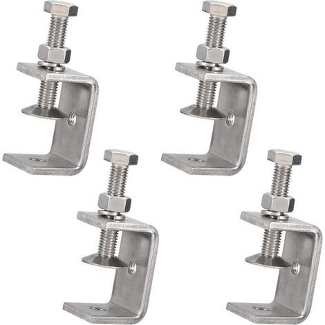 Set mit 4 kleinen C-Klemmen aus Edelstahl, 15–38 mm, Edelstahl, C-Klemmen-Set zum Schweißen, für Tischlerarbeiten, Heimwerken und Holzbearbeitung (1/5)