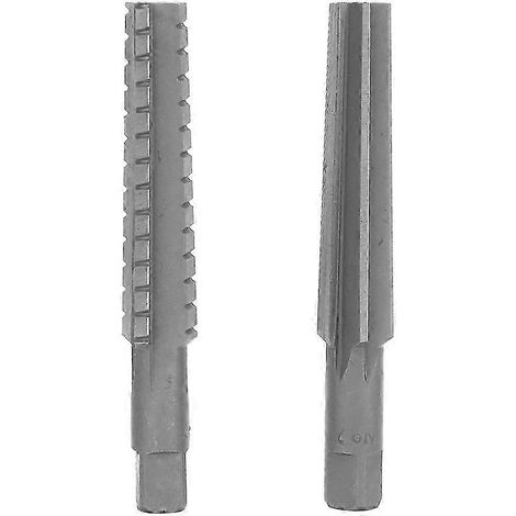 Jeu de 2 alésoirs coniques HSS MT2 à filetage fin/grossier, queue droite, 1,5 x 12,5 cm (1/4)