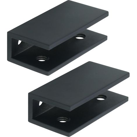 2 Pièces de Pinces à Verre, Support de Verre Réglable, Finition Peinture, Pince de Support de Verre, Pratique Pince Verre, Adapté au Verre du Salon, Noir (1/5)
