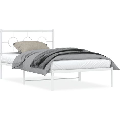 Maison Exclusive - Giroletto con Testiera Metallo Bianco 107x203 cm