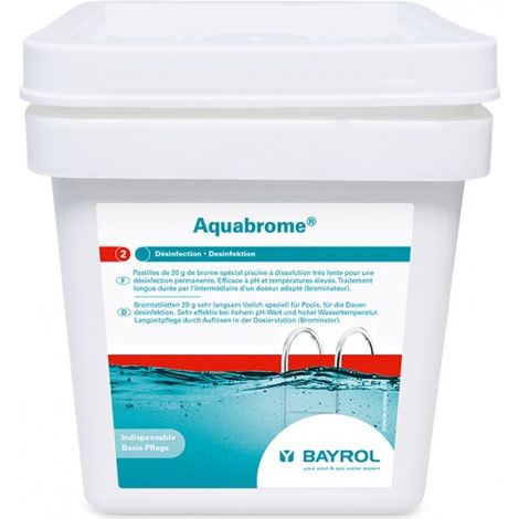 Bayrol – Désinfectant bromé pour piscine Aquabrome 20g – Élimine impuretés et bactéries – Efficace à pH variable – 10 kg