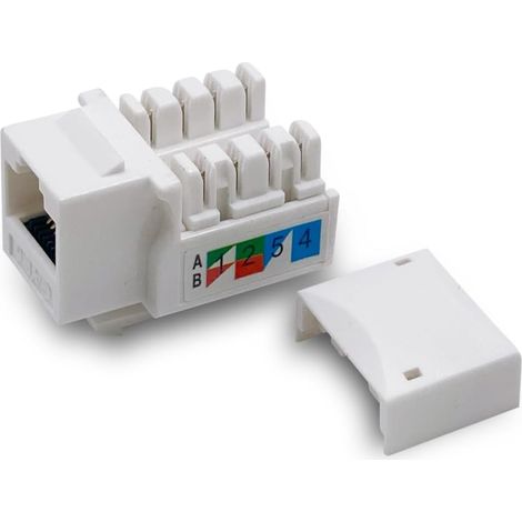 (Lot de 10) Prise murale Ethernet Keystone Cat6 - Connecteur réseau Cat6 - Compatible Cat5/5e/6, pour connexion Internet (1/5)