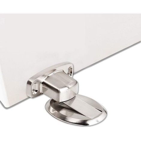 Tope de puerta metálico magnético potente: tope de puerta robusto，incluye tornillos adhesivos 3M y se puede montar de forma invisible en el suelo (1/5)