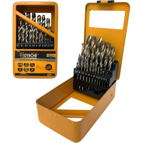 Kit 25 Punte elicoidali da trapano HSS per ferro metallo misure da 1 a 13mm (1/5)