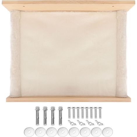 Cat hammock - Cat accessory - Large space - Comfortable - Wall-mounted - Washable plush bed - Wooden frame for cabinets (1/5)