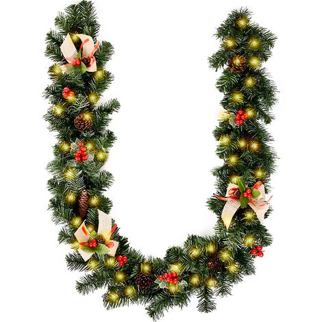 Weihnachtslichterkette mit 50 LEDs und 8 Modi, 2,7 m, Tannenzapfen und Beeren (2,7 m) (1/5)