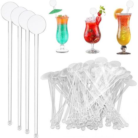 Reusable Stirrers Sticks 18 cm Transparent Plastic (1/3)