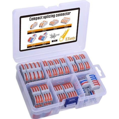 Bornes de Connexion Automatique, 60Pcs Connecteurs Electriques Rapide avec SPL-1/2/3/4/42/62 Levier-Ecrou Fil Connecteur Set Compact Bornier Electrique (1/5)