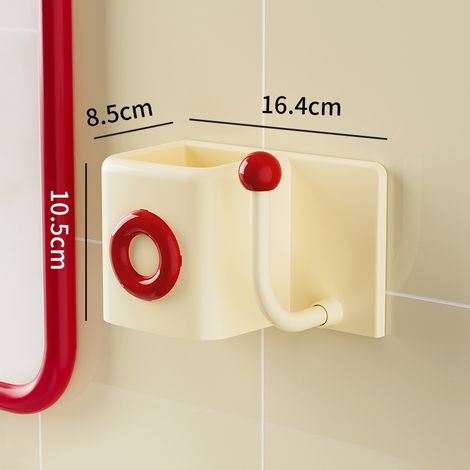 Organiseur mural sans perçage multifonction, support de rangement à crochet à boule, design macaron pour salle de bain, coiffeuse et cuisine (1/5)