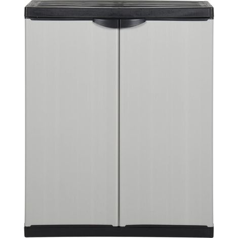 Meubles de Rangement，Armoire de rangement de jardin 1 étagère Gris/noir 68x40x85 cm CFW175116 (1/5)