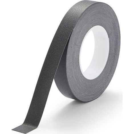 Cinta adhesiva resistente no abrasiva negra de 25 mm/18,3 m (1/5)