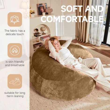 Fauteuil poire 120cm, pouf géant pour adulte, siège cosy ultra doux, parfait pour lire au salon, chambre ou balcon, idéal détente. (1/4)