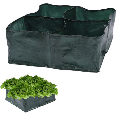 Bac de culture 4 compartiments PE 60x60x25cm jardinage urbain avec drainage écologique (1/2)