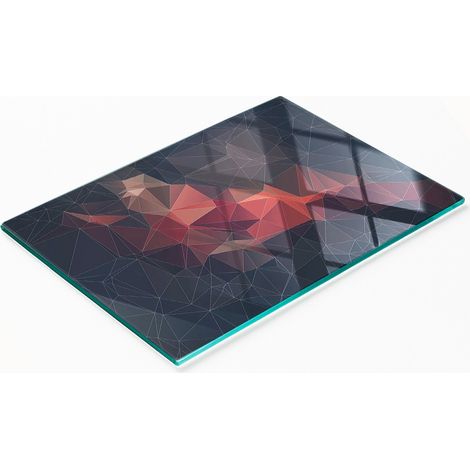 Tablero de vidrio decorativo multifuncional para la cocina, dise帽o abstracto, 80x52 cm.