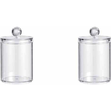 2 Pièce Porte Coton Tige, Distributeur Coton, Boite Rangement Tige avec Couvercle, étanche à la poussière et à lhumidité, pour Salon, Chambre coucher, Salle de Bain